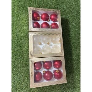 Lot‎ of 3 Vintage Magic Glass Christmas Ornaments 6 Ct Packs